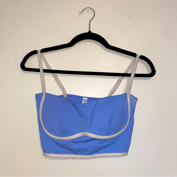 Kimberly Other - Kimberly | Blue and Cream Sports Bra with Adjustable Straps
